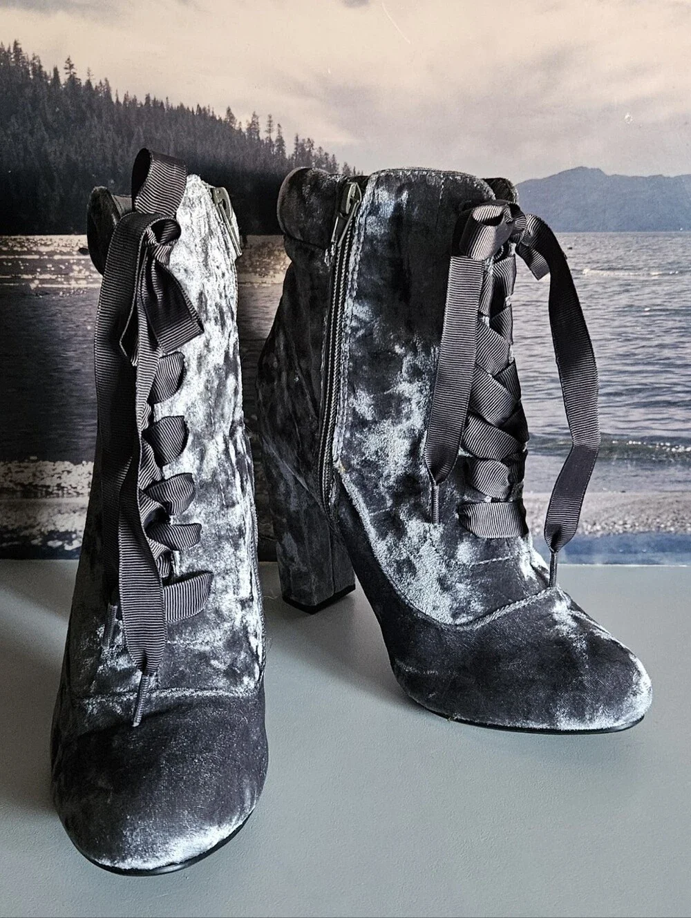 NWOT Bamboo Suede Ankle Boots